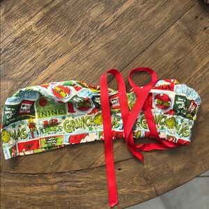 Dr. Seuss Grinch ponytail style scrub hat